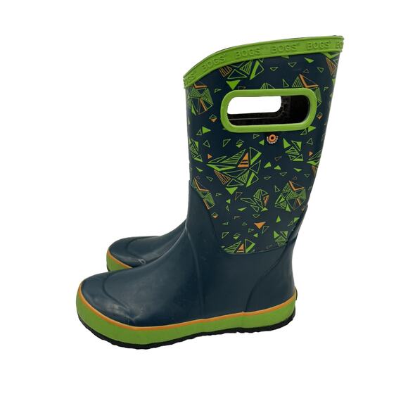Bogs Youth Sz 4 Waterproof Rain Boots Multicolor green - Picture 1 of 9